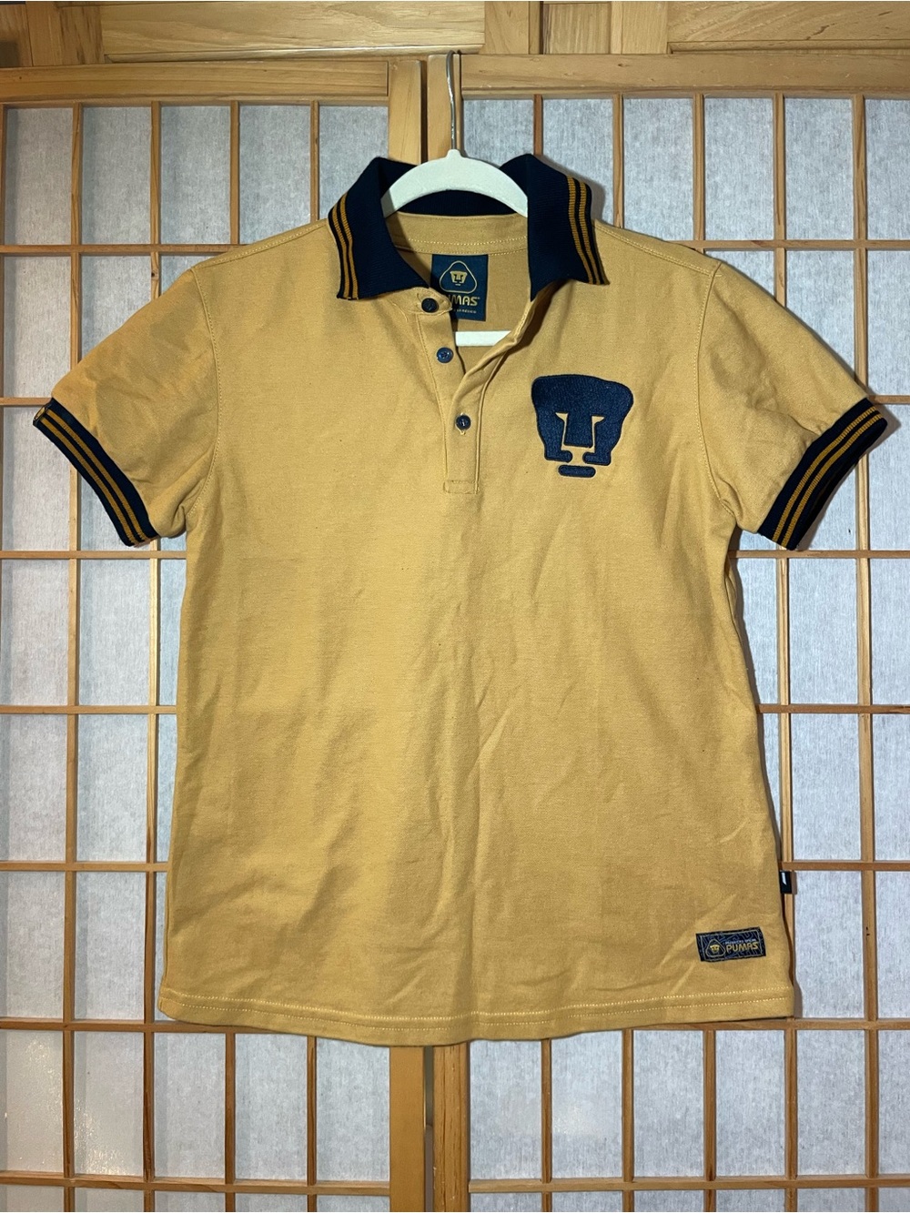 Official Pumas UNAM Retro Gold & Navy Polo Shirt